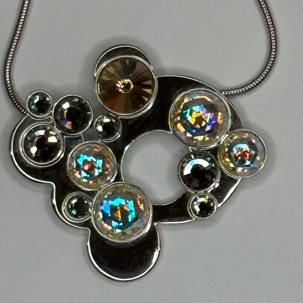 Swarovski Silver and Iridescent Crystal Necklace